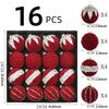 Christmas Flocked Ball Ornaments 6cm Shatterproof Hanging Baubles for Xmas Tree Decoration Home Holiday Festival Use