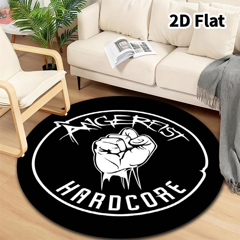 Angerfist Round Area Rug Carpet Rug For Living Room Bedroom Sofa Playroom Decor Nonslip Floor Mat