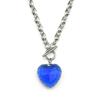 18K Gold-Plated Peach Heart Crystal Necklace for Women
