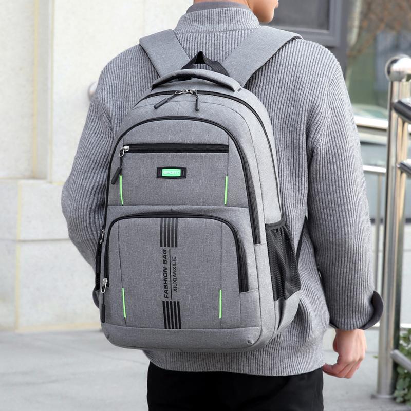 Unisex Minimalist Backpack - Multi-Layer Pocket Design for Business Travel & Student Life