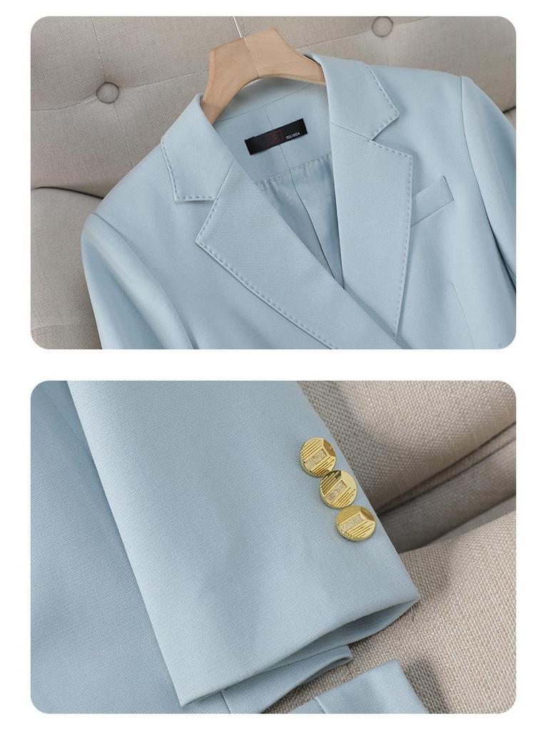 Women's Red Suit Jacket – Spring/Autumn Professional Formal Wear – Elegant Host Annual Meeting Attire – High-End Workwear Set