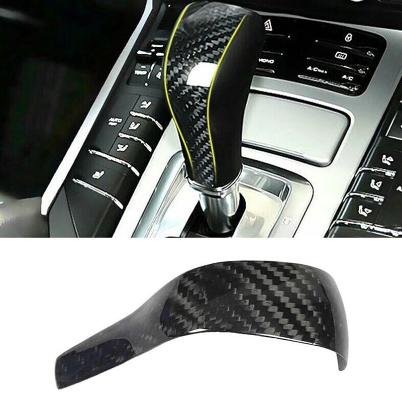 For Porsche Cayenne 958 2011 2012 2013 2014 2015 2016 2017 Car Carbon Black Gear Shift Knob Cover Panel Decoration Auto Parts