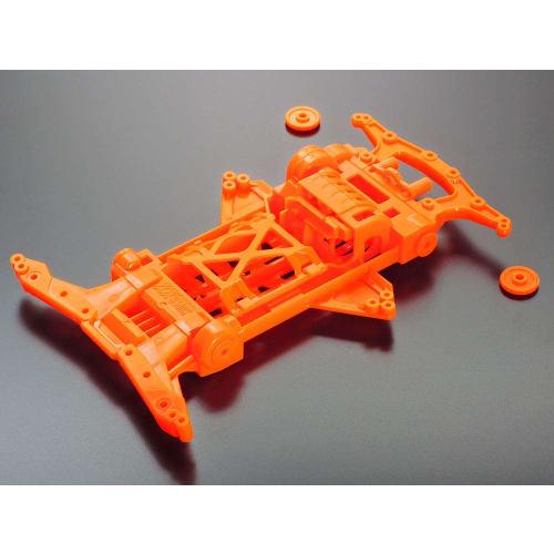 Tamiya Mini 4WD Special Edition Super XX Fluorescent Chassis Set (Orange/Yellow) 95479