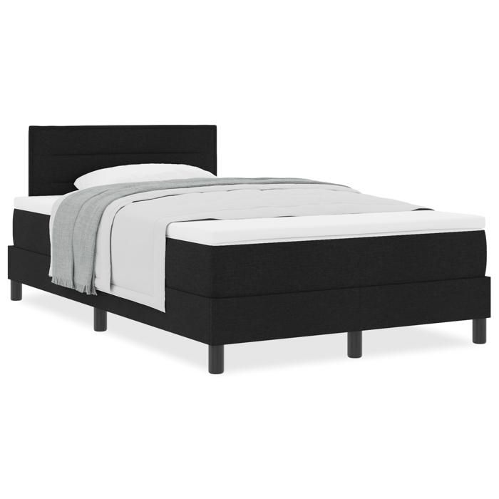 VidaXL Lit à ressorts avec matelas noir 120x200 cm en tissu 3338603