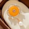 Intricately Crafted Pearls Brooch With Symbolic Knot Designs Openwork Patterns for Traditional Modern Dresses