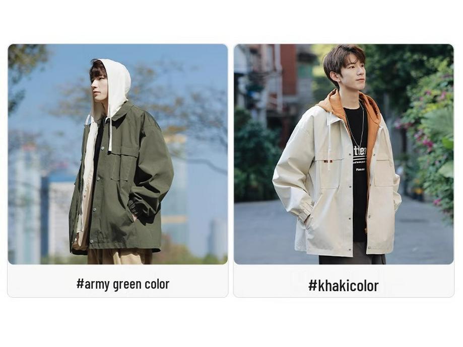 JSEN 2025 Unisex Hooded Mountaineering Jacket - Autumn Wear-Resistant Fake Two-Piece Outdoor Outerwear