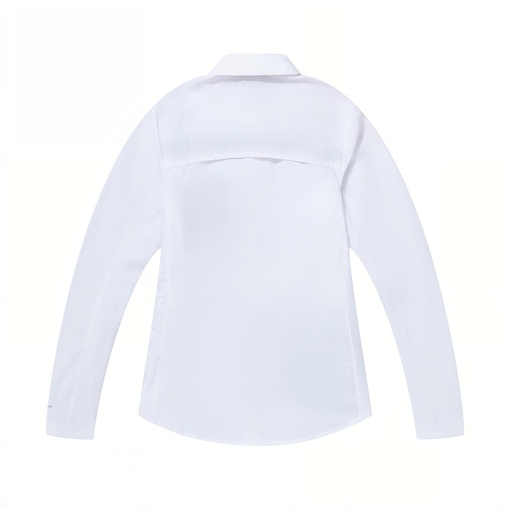 Columbia Solid Water-Resistant Outdoor Casual Long Sleeve Shirt Women Shirts White AR8938-100