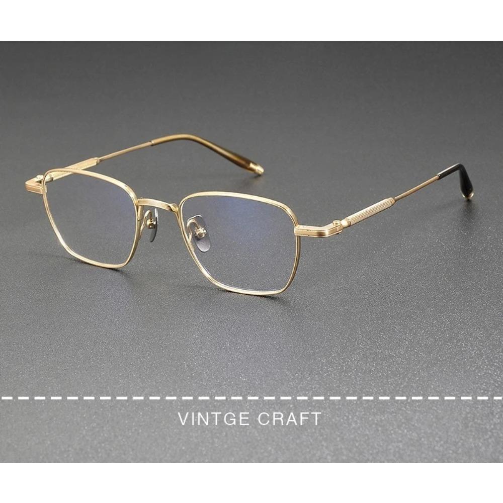 

New Unisex Geometric Square Polygon Eyeglass Frame Pure Titanium Lightweight Vintage Style Prescription Glasses Titanium Glasses