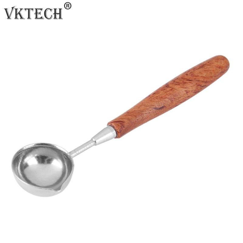 Anti-Hot Sealing Wax Spoon Sealing Stamp Wax Melting Spoon Vintage Wood Handle Sealing Wax Spoon Stamps for Scrapbooking