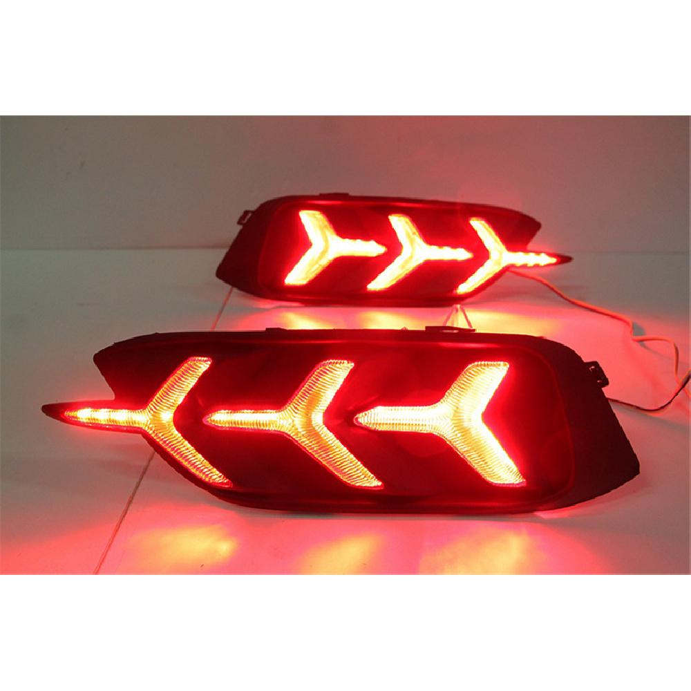 Y-Type Led Reflector Rear Bumper Tail Brake Lamp For Honda Civic 2016 2017 Sedan