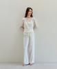 The Ello Flowy Banding Slacks (Ivory)