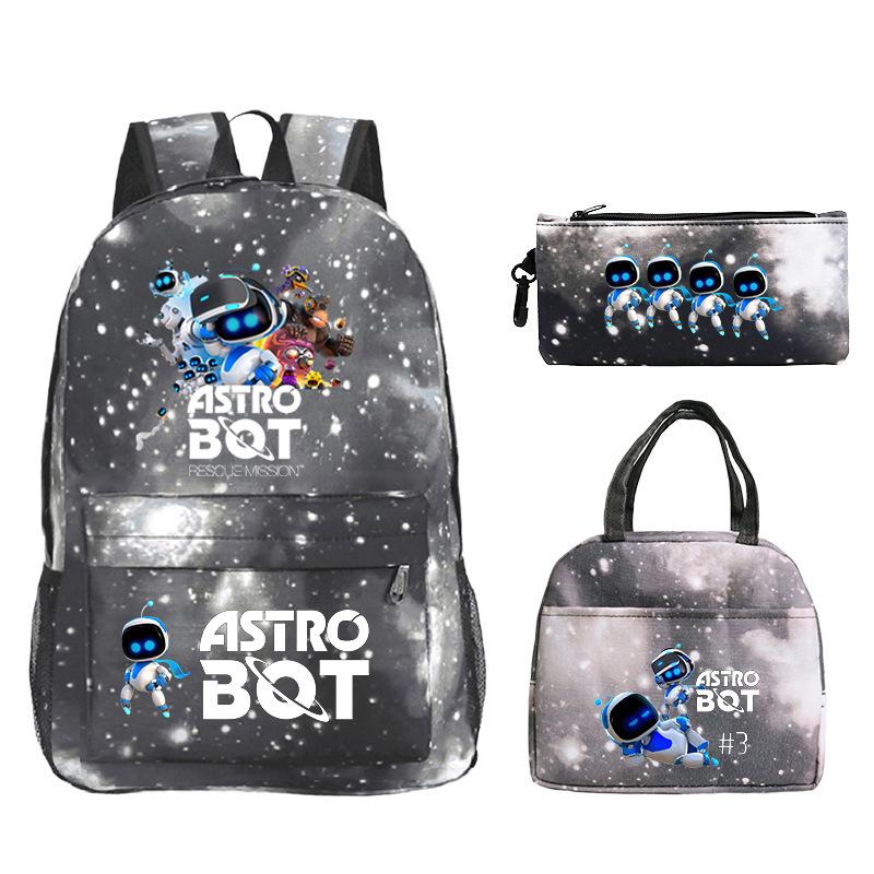 Neues Astro Bot Spiel Merchandise Druck Grund- und Sekundarschule Schultasche Außenhandel Freizeit Kinder Federmäppchen Lunchtasche