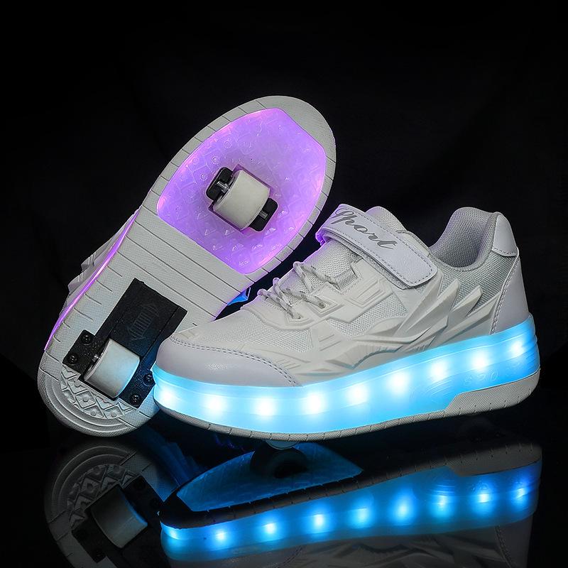 Işıklı Çocuk Parlayan Çift Tekerlekli Paten Ayakkabıları - Erkek ve Kız Çocukları İçin Inline Paten