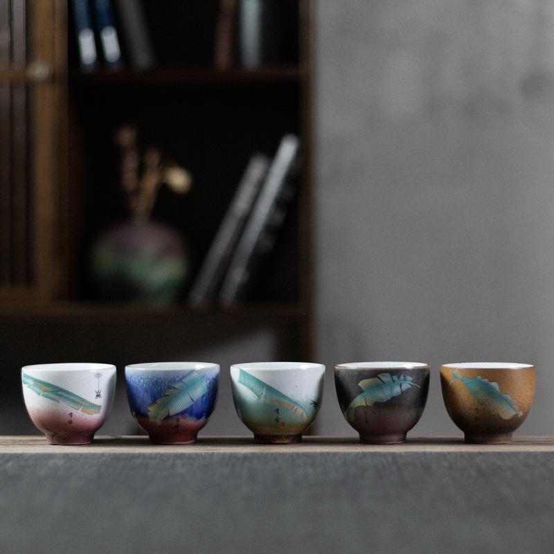 Kung Fu Tea Cup Kiln Baked Teacup Tea Cup Single Tea Cup 5 Gift Set Hand Gift Large Master Cup Ceramic Teacups Tea Cup