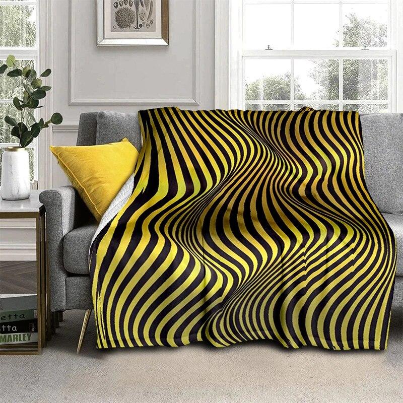 

3D-смугастий плед, м’який плюш, ліжко, що кидається, мультфільм, пікнік Bettdecke Geschenk, тонкі ковдри, сучасні фланелеві ковдри Gedruckt 75cm x 90cm