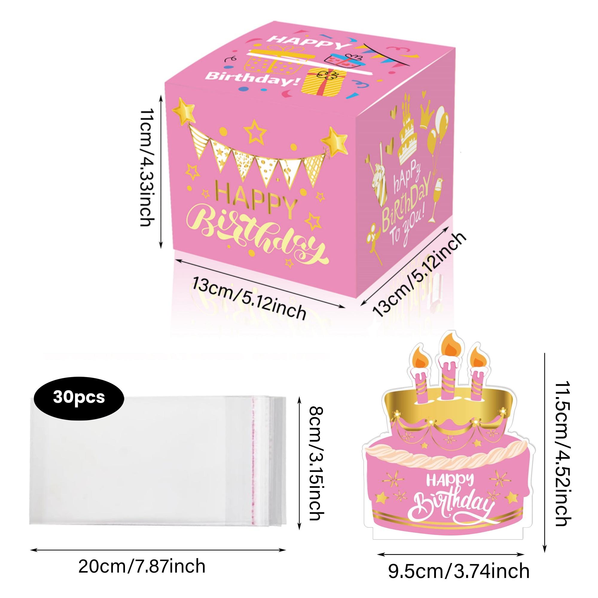 

Копилка для денег на день рождения, подарок, 4 цвета, варианты, сворачивающаяся коробка-сюрприз, украшение для вечеринки с тортом, открытка для друзей 13x13x11cm