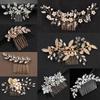 Romantic Hair Jewelry Pearl Leaves Tiara Headpiece Hair Combs Bridal Clips Flower Hair Pin