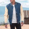 Erkekler için Günlük Varsity Ceket Uzun Kollu Slim Fit Letterman Beyzbol Bomber Ceketler Hafif Sweatshirt Erkek Düğmeli Rüzgarlık Ceketler
