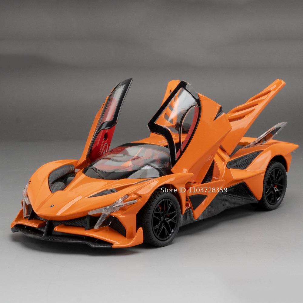 

1:24 Scale Apollo EVO Toy Model Sports Cars Alloy Diecast IE Supercars Pull Back Doors Opened Sound Light Ornament Car Toys Gift