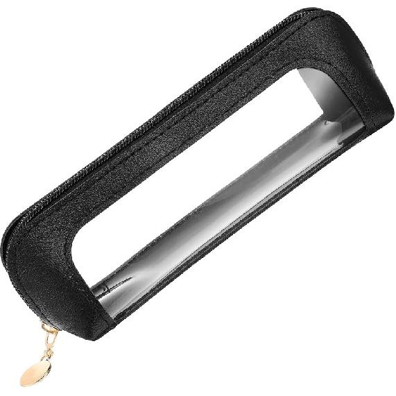 1 PCS Clear Makeup Brush Bag Double Sided Clear Toiletry Bag Makeup Brush Bags Portable Leather Skincare Cosmetic Bags Transparent Waterproof