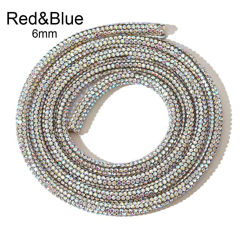 

Rhinestone Rope Glass Crystal Cord Applique Decorative Colorful Tube Trim Strass Bridal Dress Clothes Hairpin Shoes Bags DIY 6mm