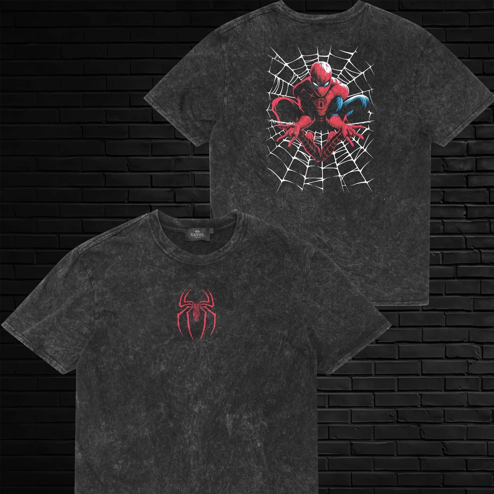 

Spiderman Spidey Sense Web-Slinger Superhero Heavyweight Acid Wash T-Shirt 4XL