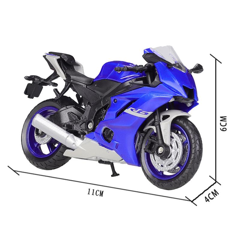 Welly 1/18 Scale Yamaha 2020 YZF-R6 Diecast Motorcycle Model Workable Shork-Absorber Toy For Children Gifts Toy Collection