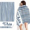 Personalized Girls Beach Towel With Name Custom Beach Towels Striped Pool Towel with Logo Text For Wholesale Beach Accessories