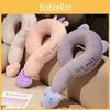 Rabbit Neck Pillow For Sofa Office Car Soft Grey Plush Cushion For Neck Support 65*35cm