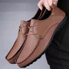 Large Size Leather Shoes Microfiber Lace-Up Loafers Fashion Doudou Shoes Classic Men'S Leather Shoes