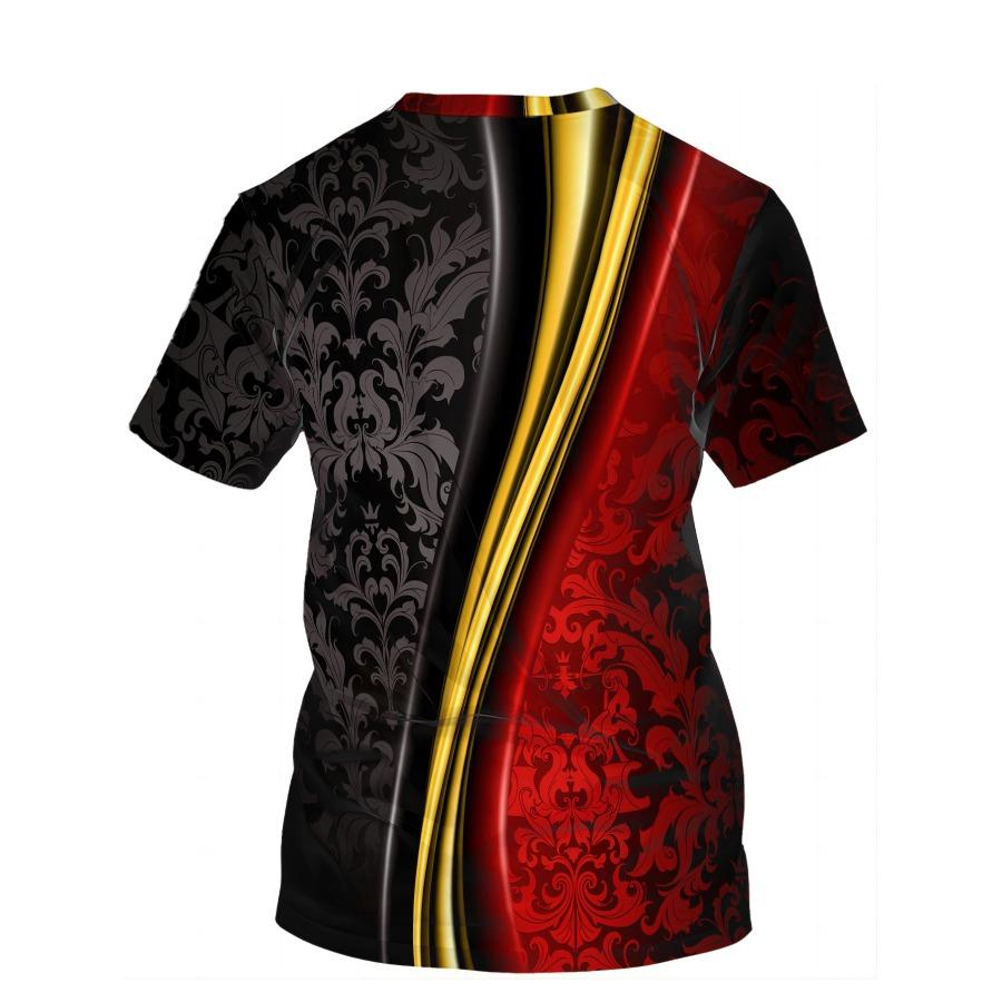 Randigt mönster T-shirts Sommar Björn Hjort Djur T-shirts Herr Streetwear 3D-tryck T-shirt Mode O-hals Kortärmade toppar