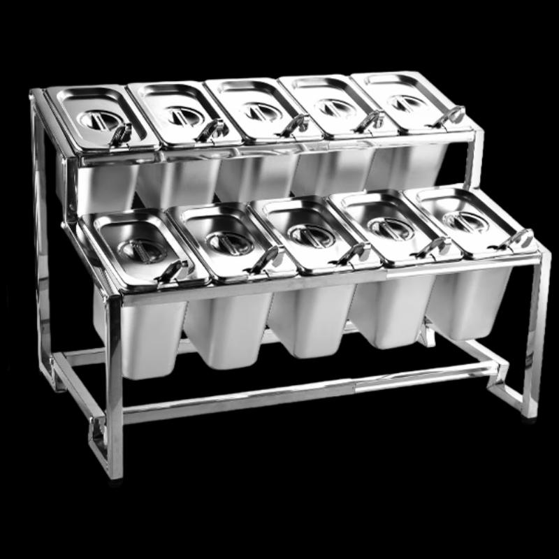 Commercial Double-Layer Slanted Gastronorm Pan Rack Set