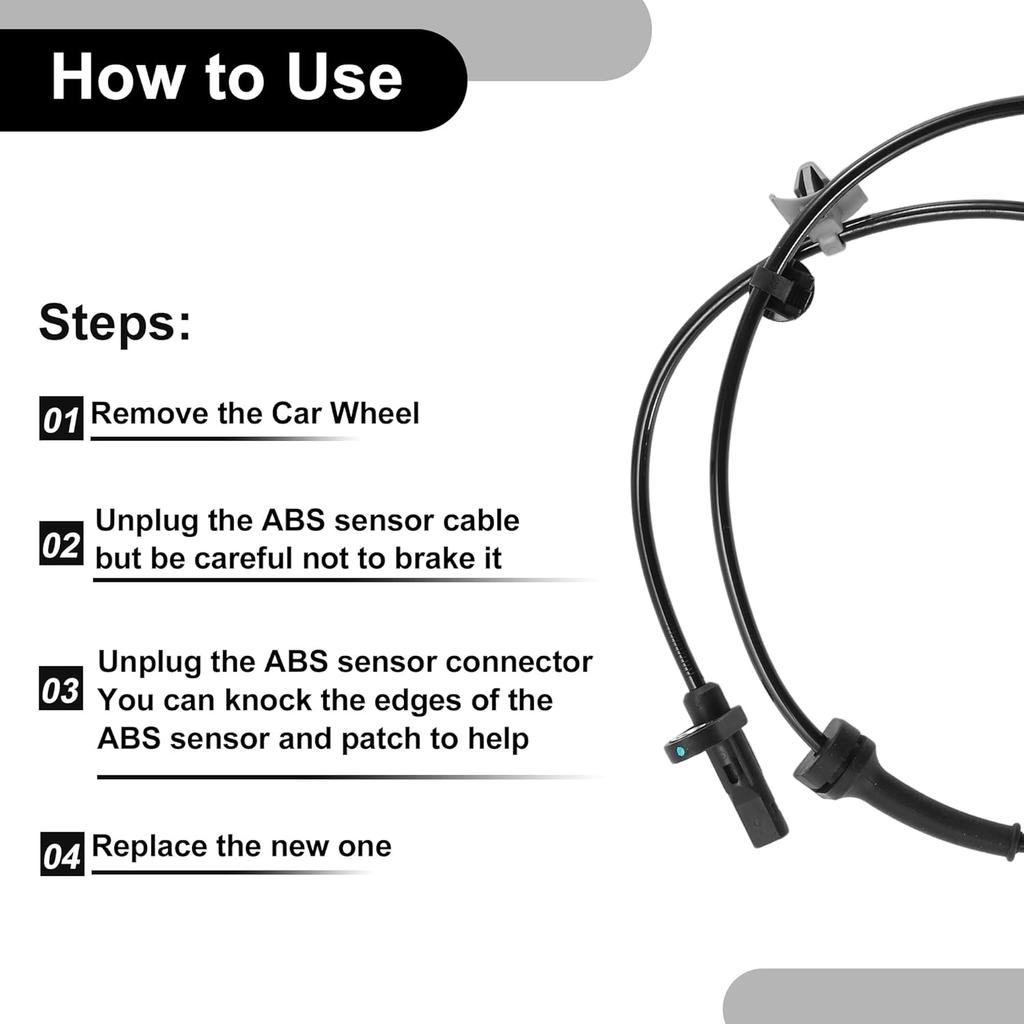 ABS Wheel Speed Sensor Front Left or Front Right ABS Sensor Anti-Lock Braking System Sensor No.AE8Z2C204B for Ford Fiesta 2014-2019