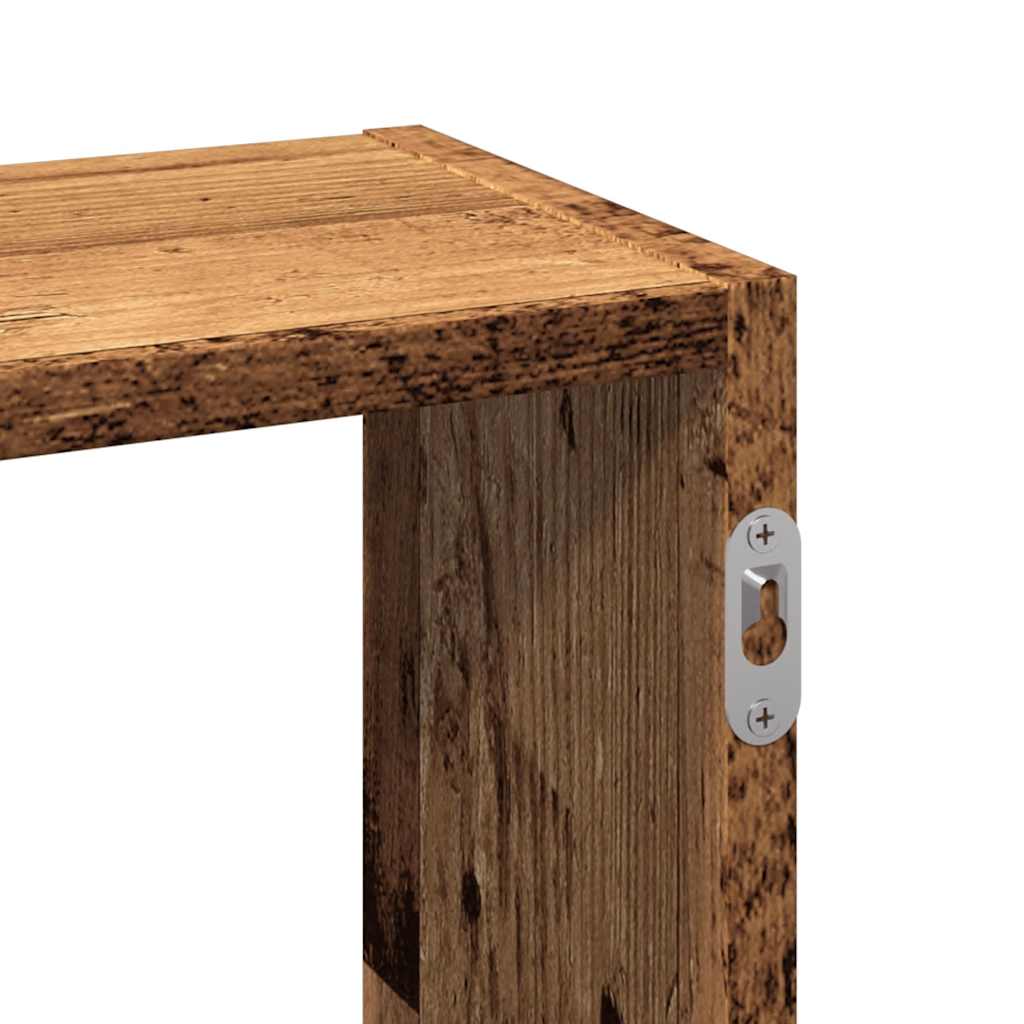 Wall Shelf Vintage Wood Look 159 x 18 x 66 cm Engineered Wood