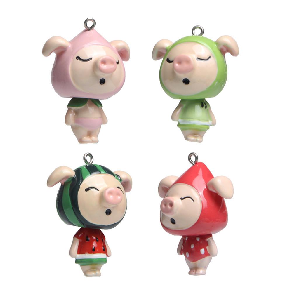 Jenny Pig Fruit Series Keychain Resin Cartoon Accessories For Kids Decor And