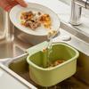Kitchen Drain Basket Square Shape Sink Hanging Filter Adjustable Automatic Dumping Basket Sponge Brush Fruit Vegetable Rack