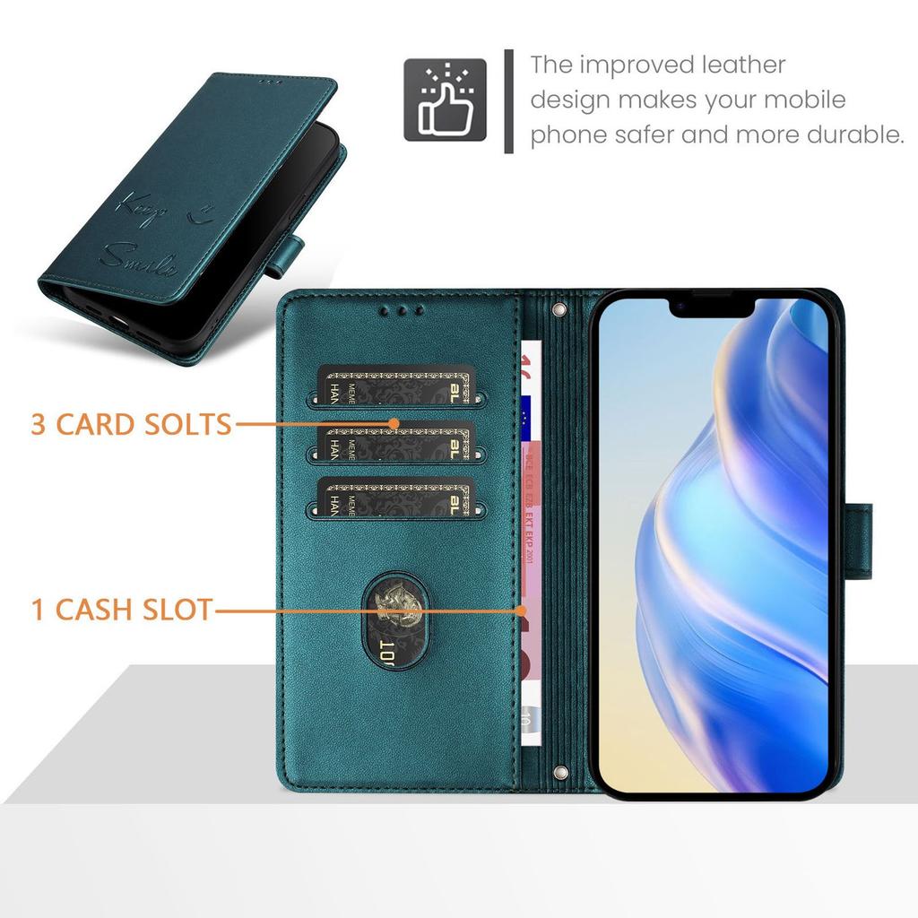 Custodia a Portafoglio in Pelle a Libro per Cubot Max 5 A10 P50 A20 A30 A40 P90 X100 Note 40 60 Design Embossato Keep Smile con Laccetto da Polso