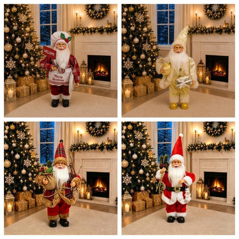 2026 Weihnachtsdekoration für Zuhause Weihnachtsmann Plüschpuppe 30cm Navidad Party Deko Xmas Ornamente Neujahrsgeschenk