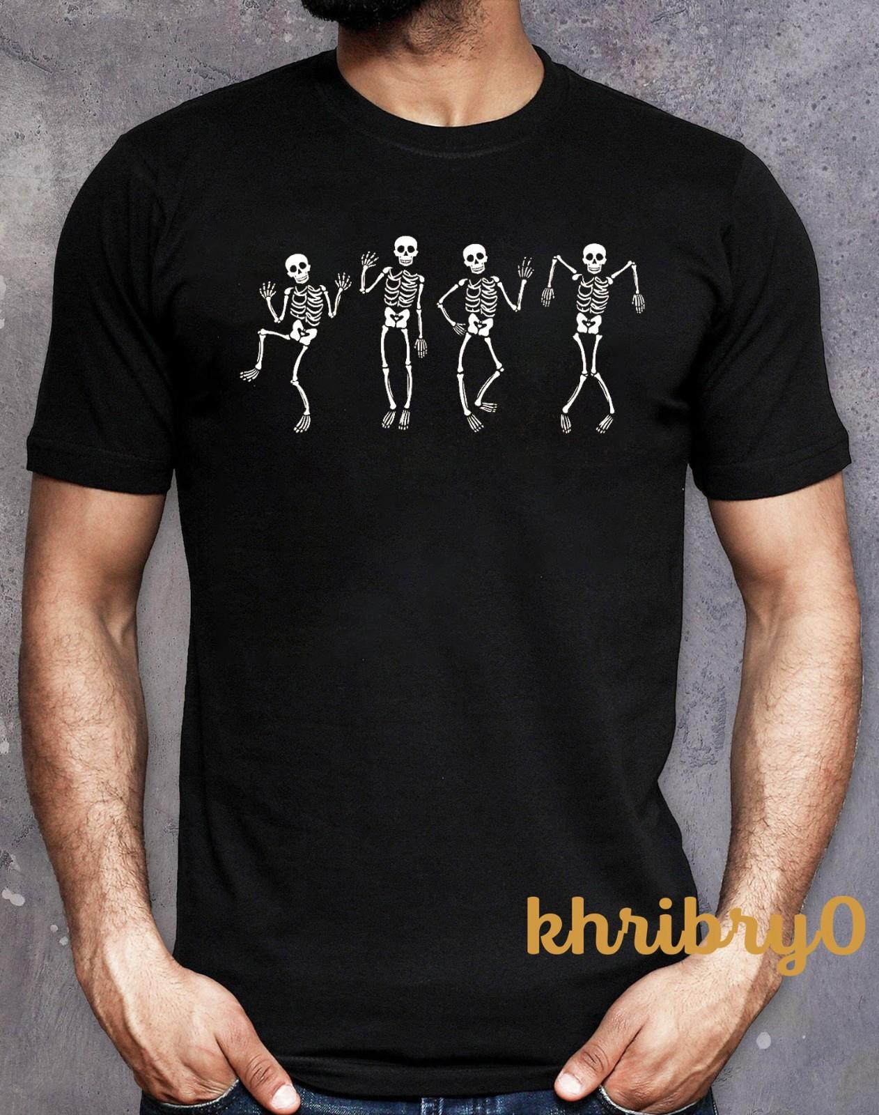 Halloween Party Dancing Skeleton T-Shirt S