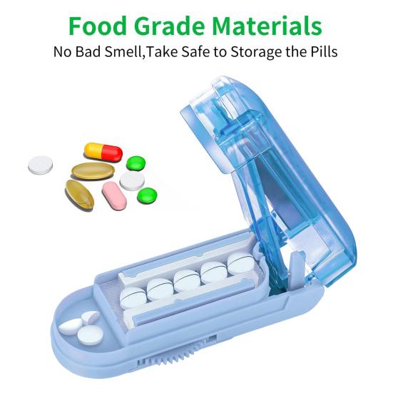 Pill Cutter Medicine Splitter with Sharp Blade Adjustable Design Compact Portable