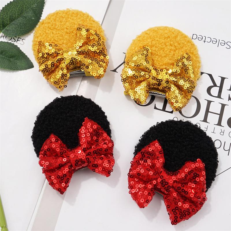 2 Pieces Hair Hair Claws of Mouse Ear Sequin Necktie Female Hairpin Girl Party Accessories Glis Bay Sold by the Manufacturer