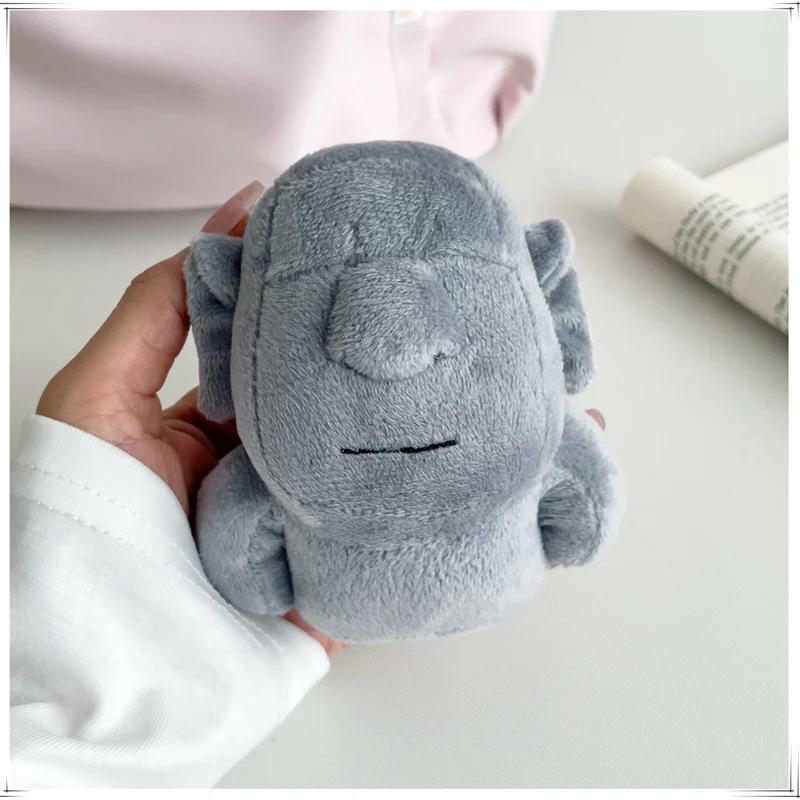Süße Moai Statue Plüschtier Schlüsselanhänger Weicher Flauschiger Osterinsel Steinkopf Puppe Anhänger Für Tasche, Rucksack Und Geschenk. 11X9cm gray
