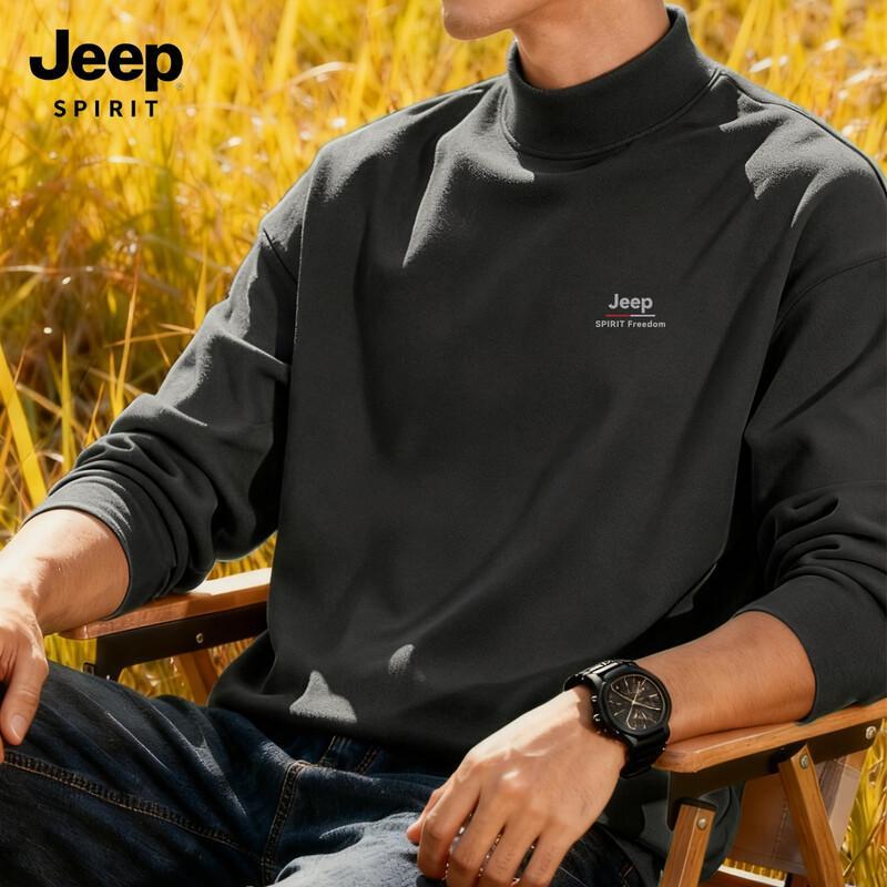 JEEP SPIRIT Men's Thermal Half-Turtleneck Long Sleeve Top