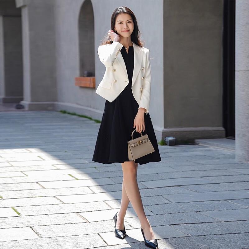 LadyS Elite White Wrinkle-Resistant Business Suit Set