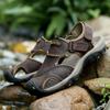 Letní pánské sandály větší velikosti Prodyšné outdoorové sandály z pravé kůže Neformální plážové sandály