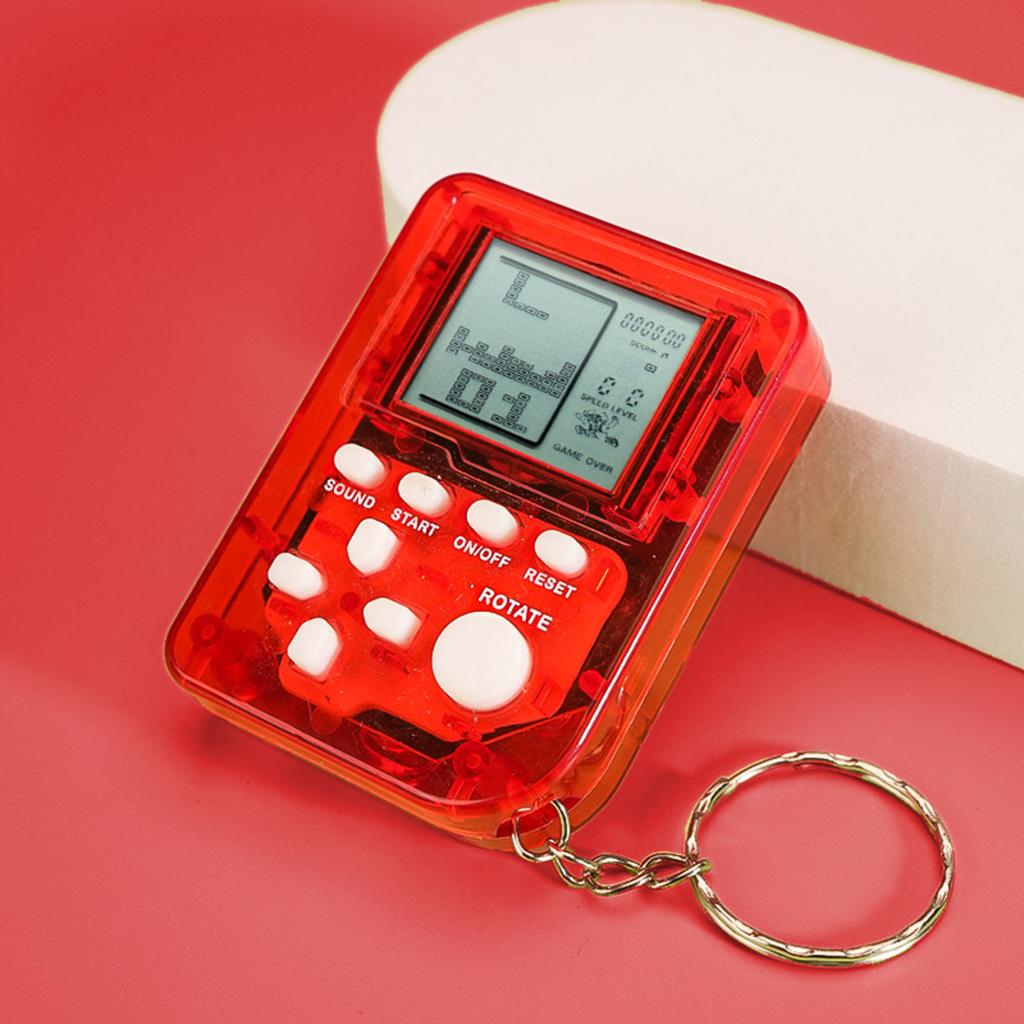 Kutu şeklinde Elektronik Oyun Konsolu Retro El Konsolu Anahtarlık Ucu