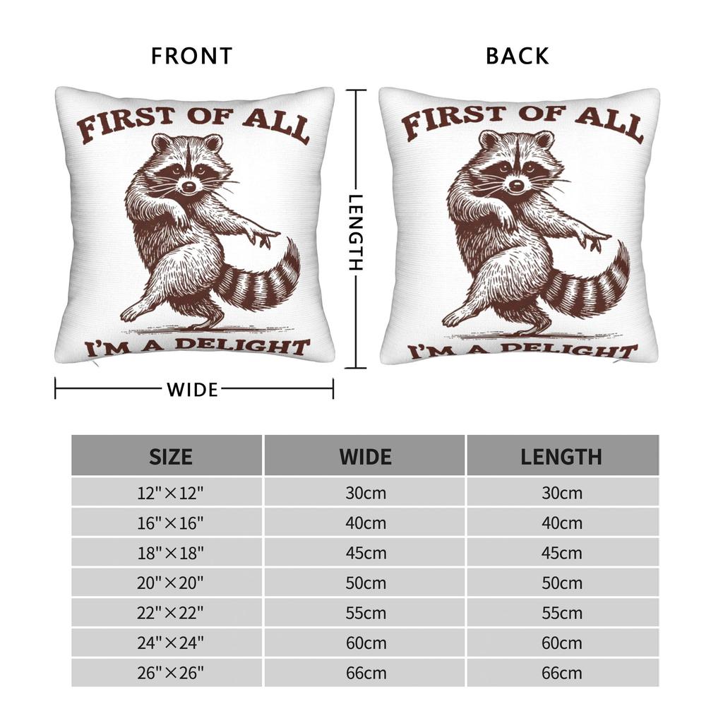 Prima di tutto SONO UN DELIZIOSO Divertente Procione Federe Cuscino Stuff Stampato Copricuscino Regalo Copricuscino Decorativo Sedia Multi-Taglia