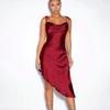 Damen Satinkleid Frühling und Sommer Abendkleid Sexy Kleider