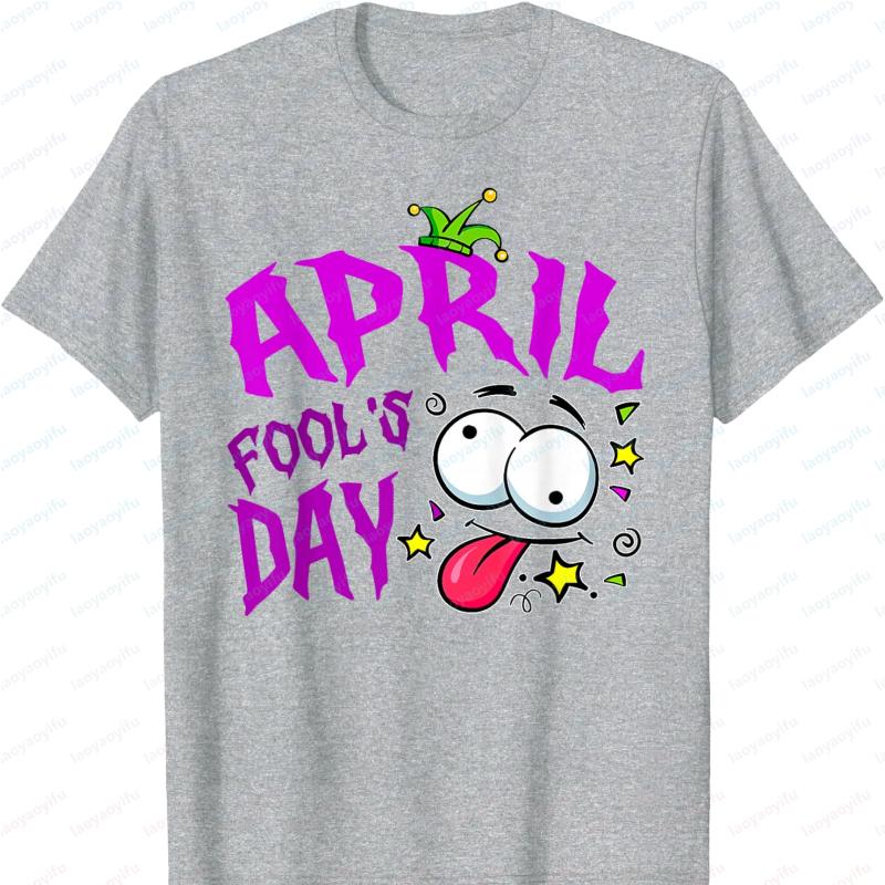 Funny April Fools Day 2026 April 1st Fools Day Jokes Pranks TShirt Graphic T Shirts Oversized T Shirt Harajuku Y2k Clothes Top