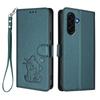 For Samsung Galaxy A37 5G Wallet Case with Wrist Strap Love Cat Pattern Imprint Leather Phone Cover